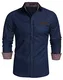 Coofandy Jeanshemden Herren regular fit Denim Shirt Langarmhemd Cowboy-Style Freizeit Hemden , Farbe - Dunkelblau , Gr. M