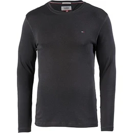 Tommy Jeans Herren Original Rib Langarm Langarmshirt Schwarz (TOMMY Black 078) X-Large