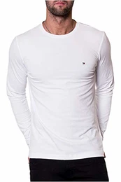 Tommy Jeans Herren Original Rib Langarm Langarmshirt Weiß (Classic White 100) XX-Large