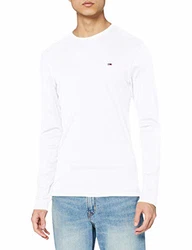 Tommy Jeans Herren Original Rib Langarm Langarmshirt Weiß