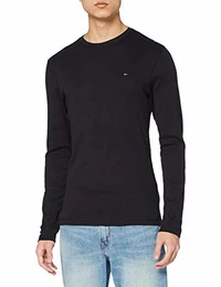 Herren Original Rib Langarm Langarmshirt Schwarz (TOMMY Black 078) Medium