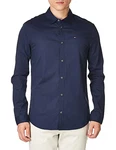 Tommy Jeans Herren Freizeithemd Original Stretch Regulär Slim Fit dunkelblau/rot/wei