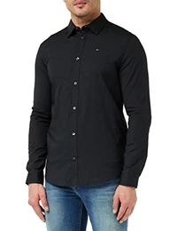 Herren Original Stretch Freizeithemd, Schwarz (Tommy Schwarz 078), L EU