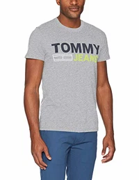 Herren Essential Logo T-Shirt, Grau (Lt Grey Htr 038), Small