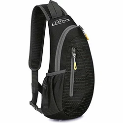 G4Free Leichte Brusttasche Sling Schulter Rucksäcke Umhängetasche Dreieck Pack Rucksack zum Wandern Radfahren Reisen Multipurpose Tagepacks Schwarz