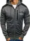 BOLF Herren Kapuzenpullover mit Reißverschluss Hoodie Pullover Classic T&C Star 2097 Dunkelgrau M [1A1]