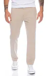 Herren Designer Chino Hose Regular Slim Chinohose RC-390 Beige W32 L32
