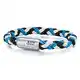 Skipper & Son Herren-Armband Segeltau blau/weiß/schwarz Edelstahl - Herren-Schmuck Arm-Schmuck geflochten mit Geschenkbox
