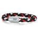 Skipper & Son Herren-Armband Segeltau rot/weiß/schwarz Edelstahl - Armbänder Mann maritim Männer-Schmuck Freundschaftsarmband
