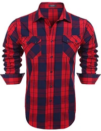 Herren Hemd Karohemd Kariertes Slim Fit Baumwollhemd Freizeithemd Für Oktoberfest