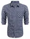 COOFANDY Herren Hemd Kariert Langarm Slim fit Freizeithemden Flanellhemd Karohemd Manschette mit Stickerei Hemden männer