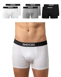 Snocks Boxershorts Herren (6er Pack) Schwarz/Grau/Weiß