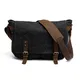 Gendi Vintage Militär Herren Leinwand Echtes Leder Umhängetasche Lässig Cross Body Reise Umhängetaschen Satchel Schule Laptop-Tasche für 15 zoll Laptop Aktentasche (Schwarz)