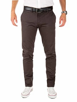 Yazubi Herren Chino Hose Modell Dustin Grau