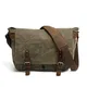 Gendi Vintage Militär Herren Leinwand Echtes Leder Umhängetasche Lässig Cross Body Reise Umhängetaschen Satchel Schule Laptop-Tasche für 15 zoll Laptop Aktentasche (Grün)