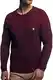 Herren Strick-Pullover Rundhals mit Logopatch   Männer Winter-Pullover  stylischer Herren Strick-Pulli   warmer Männer Pulli Grobstrick  Herren Basic Longsleeve Sweatshirt sweater K-114 Bordo M