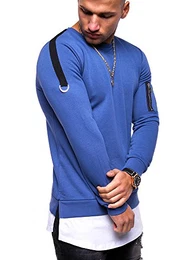 MT Styles 2in1 Longline MA-1 Sweatshirt Pullover MT-022 [Blau, S]