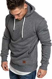 Herren Basic Kapuzenpullover Sweatjacke Pullover Hoodie Sweatshirt 4023 Anthrazit S