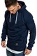 Amaci&Sons Herren Basic Kapuzenpullover Sweatjacke Pullover Hoodie Sweatshirt 4023 Navyblau L