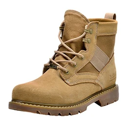 Insun Unisex Erwachsene Stiefel Bootsschuhe Schnürhalb Schuhe Winterstiefel für Herren Damen Braun 36