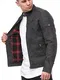 Indicode Herren Manuel Lederjacke aus Leder-Imitat mit Biker-Kragen   Kunstleder Jacke Herrenjacke Motorradjacke Übergangsjacke Men Faux Leather Jacket Bikerjacke für Männer Dk Grey M