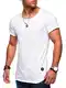 MT Styles Herren Oversize T-Shirt Crew Rundhals MT-7103 [Weiß, XL]