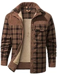 Mr.Stream Herren Thermohemd Winterjacke Hoody (3252) Rot/Kaffee (3251)
