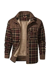 Herren Thermohemd Flanellhemd Winterjacke Fleecefutter schützendem Innenfutter Holzfällerhemd Arbeitshemd M Coffee