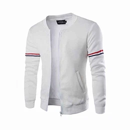 Herren Slim Jacke Stehkragen Band dekorative Mantel Reißverschluss Herbst Winter Mantel Minzhi