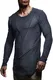 Leif Nelson Herren Oversize Sweatshirt Hoodie Hoody LN6323; Größe M, Anthrazit