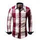 BicRad Herren Kariertes Hemd Langarm Oktoberfest Bügelfrei Freizeithemd Baumwolle Slim Fit (Rot-099, M)