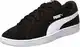 PUMA Unisex Smash v2 Sneaker, Black White Silver, 43 EU
