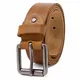 ROYALZ Ledergürtel Herren aus robusten 4mm Büffel-Leder, Vintage Jeans-Herren-Gürtel mit Dornenschließe Voll-Leder 38mm, Farbe:Braun, Größe:95