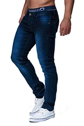 Herren Jeans Hose Slim Fit Denim Blaue graue Lange Jeanshose für Männer Coole Jungen weiße Stretch Freizeithose Schwarze Cargo Chino Sommer Winter Basic LN303 Blau W32/L32
