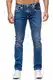 Rusty Neal 7444-1 Herren Hose Denim Dicke Nähte Dunkel Verwaschen Naht Orange Weiß, Farbe:Blau, Weite/Länge:31/32
