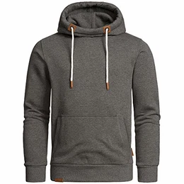 Herren High Neck Kapuzenpullover Sweatjacke Pullover Hoodie Sweatshirt 4024 Anthrazit M