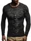 Leif Nelson Herren dünner Strick-Pullover Rundhals-Ausschnitt Slim Fit Winter Sommer Moderner Männer Winterpullover Wollpullover Langarm Crew Neck Feinstrick LN1510 Schwarz-Anthrazit Medium