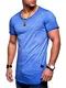 Rello & Reese Herren Oversize T-Shirt Crew Rundhals MT-7103 [Blau, S]