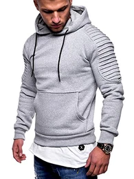 Hoodie Bike-Style Camouflage Pulover Kapuzenpullover R-845 [Grau, M]