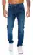 Lorenzo Loren Herren Jeans Hose Denim Jeans Used-Look Regular-Fit [LL324 - Dunkelblau - W29 L30]