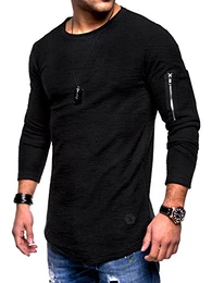 Herren Oversize Sweatshirt Pullover Hoodie MT-7310 [Schwarz, M]