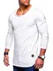 Rello & Reese Herren Oversize Longsleeve Crew Neck Sweatshirt T-Shirt MT-7315 [Weiß, S]