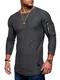 Rello & Reese Herren Oversize Sweatshirt Pullover Hoodie MT-7310 [Dunkelgrau, M]