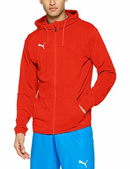 Puma Herren LIGA Casual Hoody Jacket Jacke Rot/Weiß Puma Herren LIGA Casual Hoody Jacket Jacke Rot/Weiß