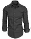 Amaci&Sons Herren Slim Fit Hemd Bügelleicht Business Freizeit Shirt 50003 Anthrazit M