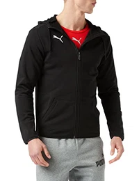 Herren, LIGA Casuals Hoody Jacket Jacke, Schwarz (Black-White), L