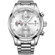 SONGDU Herren Quarz Unisex Armbanduhr mit Mode Edelstahl-Armband beiläufige Klassische, Chronograph Analog Kalender Datum Luminous Ziffer (Silver)