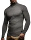 Leif Nelson Herren Rollkragenpullover Rollkragen-Pullover Slim-Fit Männer Rolli Longsleeve Langarm Männer LN8118 Anthrazit Medium