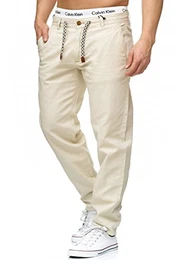 Herren Veneto Stoffhose aus 55% Leinen & 45% Baumwolle m. 4 Taschen Lange sportliche Regular Fit Hose Moderne Baumwollhose Leinenhose Bequeme Freizeithose f. Männer Fog M