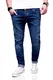 MT Styles Herren Jeans Slim Fit Hose JN-3479 [Blau, W30/L32]
